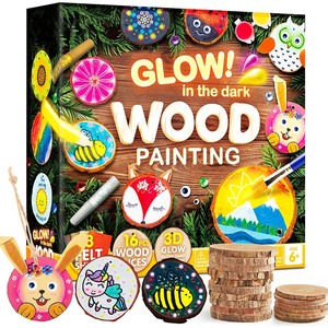 Kit di Pittura su Legno 16 Pezzi, Set Artistico Luminoso al Buio per Bambini dai 14 Anni, Materiali Artistici con Fogli di Feltro, Regalo di Compleanno - Product Image 1