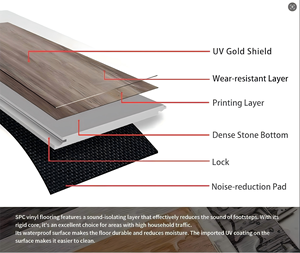 Suelo Vinílico SPC con Sistema de Clic, Antideslizante, Impermeable, Ecológico, Revestimiento de Pared de Diseño Moderno para Escuelas - Product Image 2