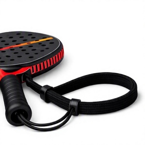 Cordón elástico de nailon negro con diseño trenzado y logotipo personalizado para padel – soporte elástico, accesorio para raqueta - Product Image 2
