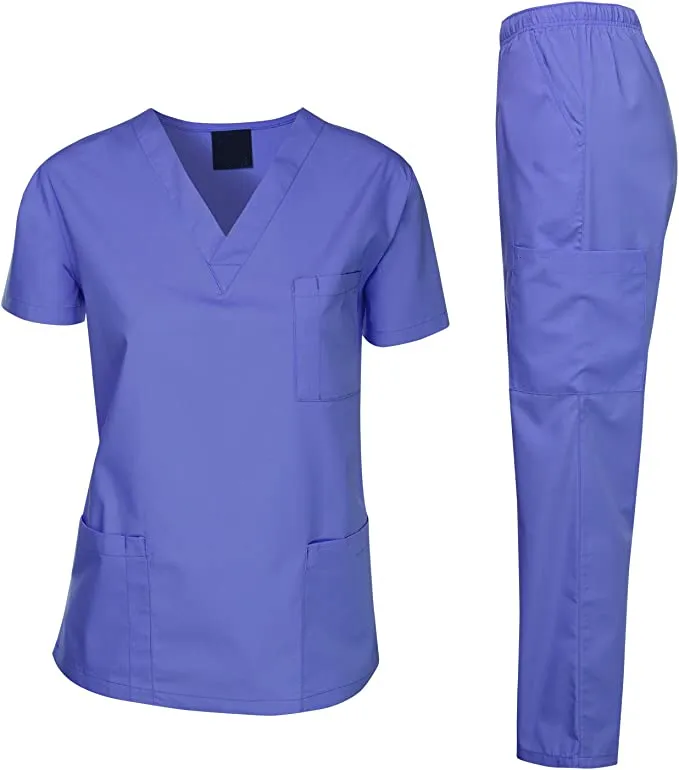 Top quality Breathable women's nursing scrub sets straight pants tall hospital uniforms cute nursing scrubs