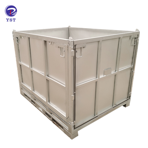 Endüstriyel istifleme depo katlanabilir katlanabilir Metal depolama kutusu çelik palet kutu - Product Image 4