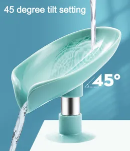 Leaf Shape <b>Soap</b> Box Drain <b>Soap</b> <b>Holder</b> Box Bathroom Shower <b>Soap</b> <b>Holder</b> Dish Storage Plate Tray Bathroom Gadgets - Product Image 4