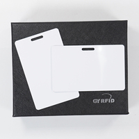 Carte RFID PVC vierge personnalisée avec logo imprimé 13,56 MHz/125 kHz, carte de visite NFC PVC avec trou pour cordon