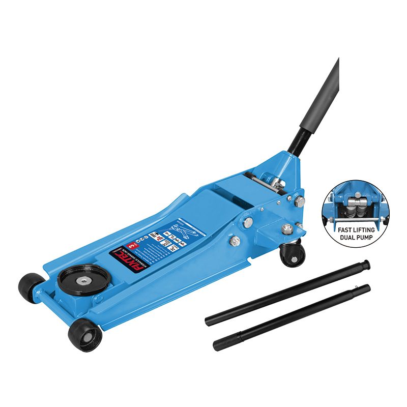 FIXTEC Factory Price Hydraulic Car Floor Jacks Heavy Duty Low Profile 3 Ton Trolley Jack Auto Repair Electric Dual Pump Jacks