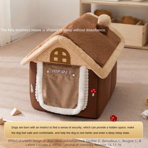 Autunno e inverno calda porta chiusa tenda foderata per gatti e cani eco-friendly per animali domestici Villa per dormire nuovo nido rimovibile - Product Image 2