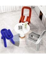 Chaise de salle à manger en métal de style nordique avec revêtement en laine cachemire, fonction mobile, design minimaliste pour bureau et chambre