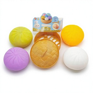 <b>Squishy</b> Dumplings Squeeze Toy Soft Silicone Stress Relief Baozi Novelty Toy with Customized Logo - Product Image 1