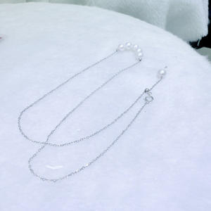 Collar de Perlas de Agua Dulce de Zhuji de 5.5-6 mm con Cadena de Plata Pura Aurora Redonda Impecable, Diseño Único de Nicho, Cadena para Clavícula - Product Image 4