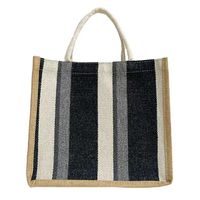 Sac à main en lin pour femmes imprimé de logo personnalisé à la mode Poignée de voyage réutilisable Cadeau Produit commercial Fourre-tout Sac en jute