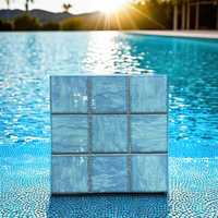 Nouveau design moderne 30*30 bleu ciel carreaux de mur en céramique piscine 3d carreaux de mosaïque cube 3d carrelage de mosaïque à vendre