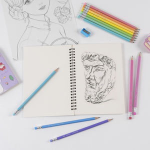 مجموعة أقلام رسم ماكارون 12 قطعة من مواد صديقة للبيئة، مجموعة أقلام رسم فنية مخصصة بصلابة HB - Product Image 6