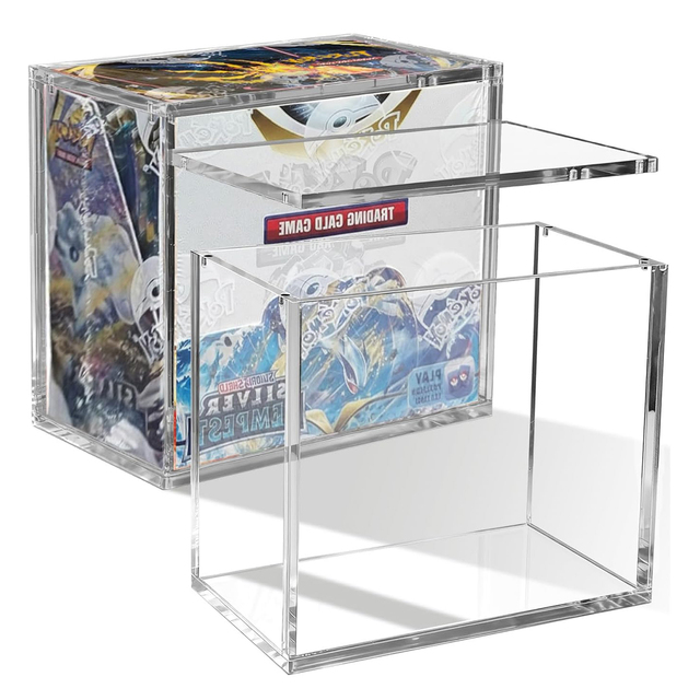 Acrylic Card Case Display Stand for Modern & Vintage Booster Box TCG Trading Card Protective Holder Cabinet
