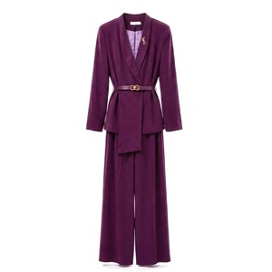 Completo Blazer e Pantaloni Marrone Caffè Taglie Forti - Abito Formale Elegante e Traspirante Personalizzabile <span class=keywords><strong>con</strong></span> <span class=keywords><strong>Cintura</strong></span> a Bottoni - Product Image 5