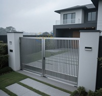 Porte moderne en alliage d'aluminium LongTai: détails ingénieux invisibles de l'entrée de la villa