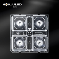 HONJU 4H1 Lentilles PC transparentes à 10 degrés 5050 réflecteurs LED carrés plan-convexe SMD3535 92% Transmittance auto-adhésive
