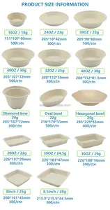 No Added Pfas Hot Selling 32oz/48oz Biodegradable Disposable Food Container Sugarcane Pulp Bagasse Salad Bowl
