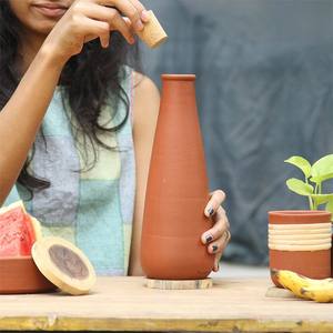 Bouteille d'eau <span class=keywords><strong>en</strong></span> argile, bouteille <span class=keywords><strong>en</strong></span> <span class=keywords><strong>terre</strong></span> cuite faite à la main, bouteille d'eau <span class=keywords><strong>en</strong></span> <span class=keywords><strong>terre</strong></span> naturelle, récipient à eau réutilisable - Product Image 3