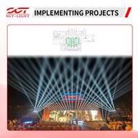 Lumière matricielle professionnelle à quatre faisceaux dorés, contrôle par pixel, lampe à faisceau étroit avec effets RGB auxiliaires pour bars et performances KTV
