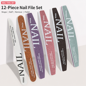 Lot de 12 limes à ongles professionnelles jetables en forme de demi-lune, blocs de polissage pour manucure, pour ongles en acrylique et gel - Product Image 4