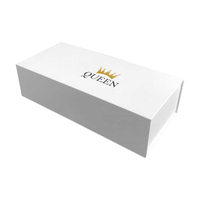 Boîtes en papier blanc, boîte cadeau rigide de luxe avec doublure en satin, boîte en carton rigide, logo personnalisé pour l'emballage de cadeaux