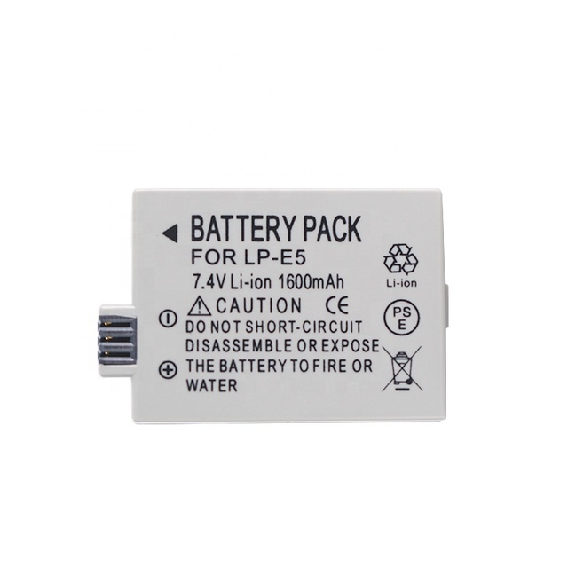 Battery for CANON LP-E5 LPE5 Eos 450D 500D 1000D 2000D KISS X2 X3 Rebel T1i Xs 7.4V 1600mAh