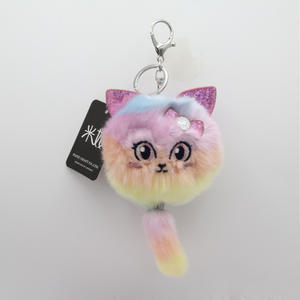 <span class=keywords><strong>Miroir</strong></span> cosmétique double face brodé en peluche arc-en-ciel de dessin animé, porte-clés, pendentif pour sac d'étudiant, AliExpress - Product Image 1