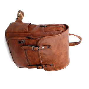 กระเป๋าเป้สะพายหลังสไตล์ลำลองแบบลอนดอนของ Long & Son สำหรับผู้ชายและผู้หญิง ทำจากหนัง PU พร้อมระบบสะพายคาดเอว สีพื้น - Product Image 1