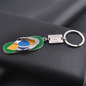 Dream Brazil Flag Pantoufles Porte-clés Charm Vintage Porte-clés Anneau Accessoires Pendentif pour Hommes Femmes Bijoux de Mode Cadeau <span class=keywords><strong>2020</strong></span> - Product Image 2
