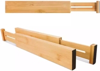 Vente en gros Trenner diviseur de tiroir naturel organisateur de tiroir de cuisine diviseurs de tiroir en bambou extensibles réglables