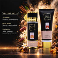 Coffrets Cadeaux de Parfums Arabes de Luxe en Gros – Spray Original et Lait Corporel aux Notes de Dattes Sucrées, Cannelle, Praliné, Vanille – Boîte Noire
