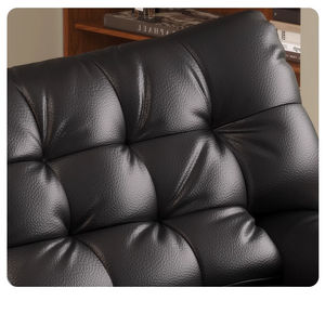 أريكة فاخرة على شكل سحابة من الجلد الطبيعي الفاخر بلون التوت الأسود العميق لعام 2026، تصميم خطي مدمج بثلاثة مقاعد لغرفة المعيشة الصغيرة - Product Image 6