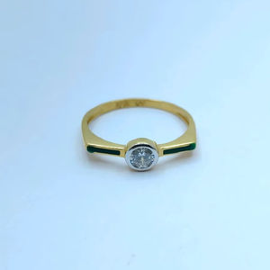Anillo de Oro de Lujo de 22K con Diseño Geométrico Puntiagudo Único, Anillo de Dedo Solitario con Circonita Cúbica Marcada 916 para Mujer, Joyería al por Mayor - Product Image 1
