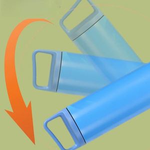 Bouteille d'eau isotherme en acier inoxydable 304 de 450 ml et 600 ml, tasse droite mate avec couvercle à poignée de transport pour les voyages en extérieur - Product Image 2