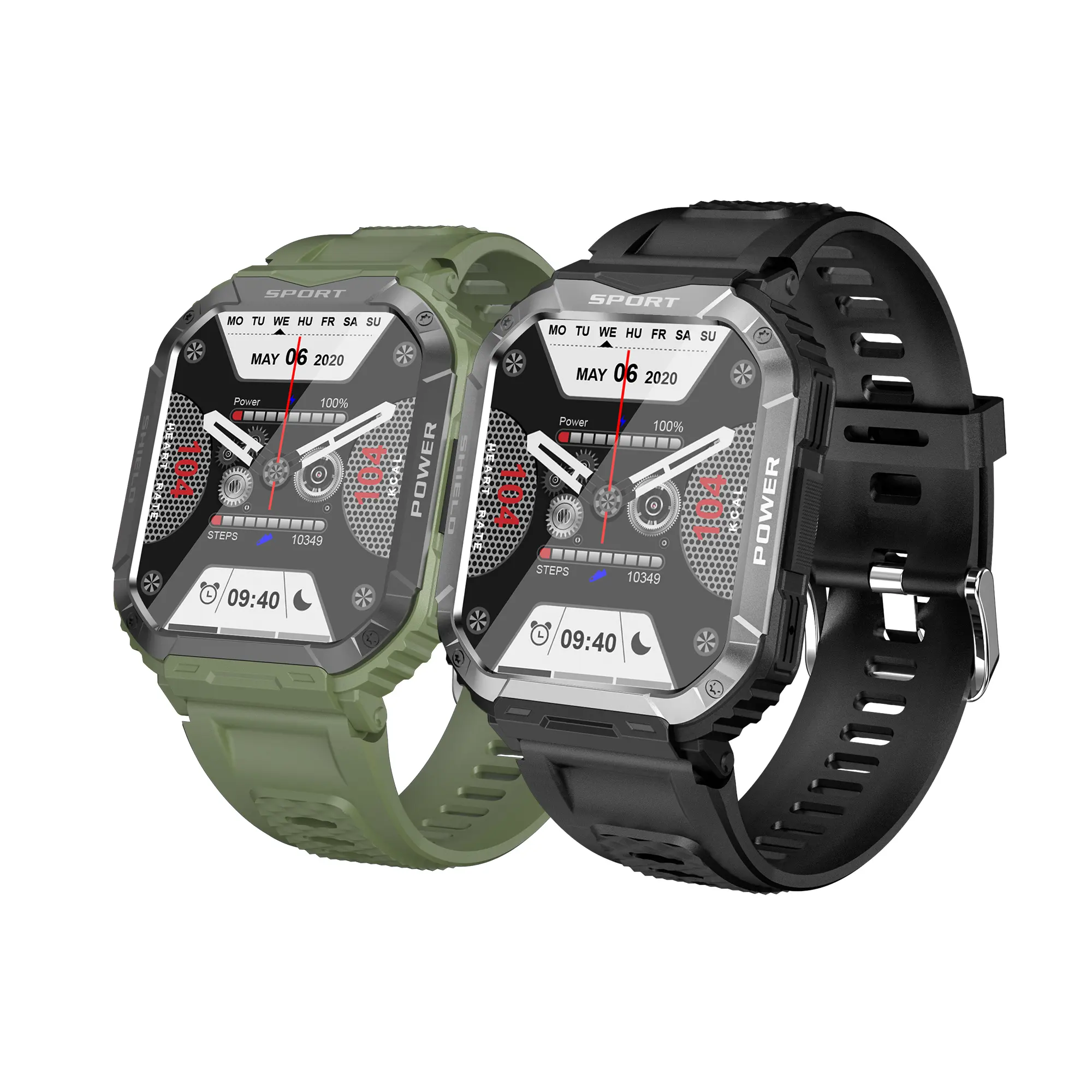 2024 Nieuwe Mannen & Vrouwen Smart Watch V50 Dual Mode Bt Talk Ips Display 400Mah Ultra Lang Standby Waterdicht Smart Watch Met Vierkant Scherm