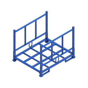 Customized foldable metal fabric roll pallet storage rack for textile