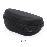 Étui à lunettes tendance en EVA semi-rigide avec fermeture éclair, étui portable pour lunettes de soleil, logo protecteur, boîte de style classique, noir, accessoires pour lunettes