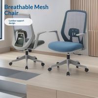 Chaise de bureau ergonomique en maille avec support lombaire réglable, chaise de bureau pivotante pour la maison et le bureau