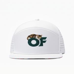 OEM Custom Mesh Perforated <b>Hat</b> Logo 5 Panel <b>Flat</b> Brim Snapback Waterproof Rubber Patch Golf <b>Cap</b> - Product Image 2