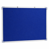 Tableau d'affichage mural en feutre bleu avec cadre en aluminium, panneau d'affichage pour bureau, école et maison
