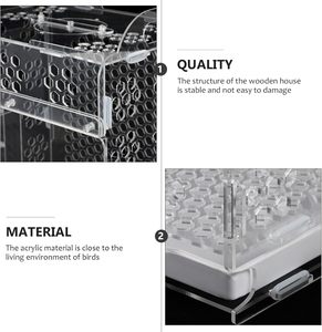 <span class=keywords><strong>Cage</strong></span> à oiseaux en acrylique transparent suspendu <span class=keywords><strong>Cage</strong></span> à oiseaux maison <span class=keywords><strong>Cage</strong></span> de bain d'oiseaux pour perroquets ara inséparables accessoires d'oiseaux - Product Image 2