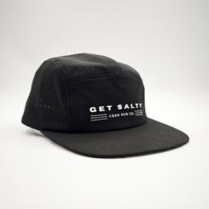 Casquette de sport d'extérieur imperméable en coton 100% à 5 panneaux en maille avec cordon de serrage, fermeture snapback et design triangulaire perforé au laser - Product Image 3