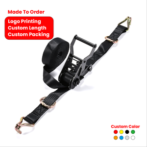 Sangles d'arrimage à <span class=keywords><strong>cliquet</strong></span> personnalisées à haute tension avec boucle en D de 27 mm, directement de l'usine, pour la logistique des sports motorisés - Product Image 1