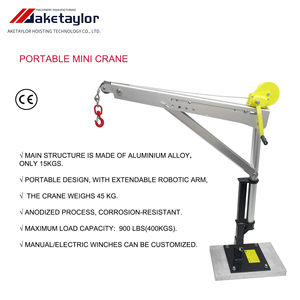 Mini <span class=keywords><strong>grue</strong></span> mobile certifiée CE pour le levage de jet-skis, de bateaux, d'entrepôts marins, d'espaces restreints, de toits, utilisée en aluminium - Product Image 2