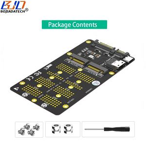 Kartu Adaptor Konverter Slimline SFF-8654 4i Interface SATA 3.0 15Pin Power ke NGFF <span class=keywords><strong>M</strong></span>.2 Key-<span class=keywords><strong>M</strong></span> NVME & Key-B SATA 2280 M2 SSD - Product Image 6