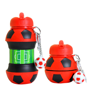 Nueva Botella de Agua de Silicona Roja y Negra Personalizada, Libre de BPA, para Niños - Product Image 1