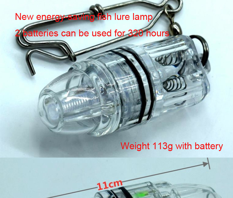 Luce Da Pesca A LED - Esca Luminosa Impermeabile Per Pesca Notturna, Forma Occhio Di Pesce - Attira Squali, Calamari E Altri Pesci - Foto 8