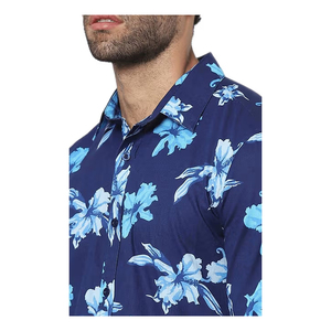 เสื้อเชิ้ตลำลองผู้ชายผ้าฝ้ายทอลายทแยงเข้ารูปแบบเท่ๆแขนยาวชุดเดรสแนวธุรกิจพิมพ์ลายคลาสสิกกันรอยยับระบายอากาศ - Product Image 6