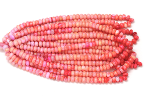 Hermosas cuentas de ópalo rosa bio, forma redonda lisa, 15 pulgadas, 5 a 8 mm, cuentas de piedras preciosas para la fabricación de joyería y manualidades. - Product Image 4