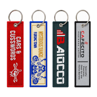 Lot en gros de porte-clés tissés personnalisés en tissu, style 'Flight Tag', brodés avec slogan ou citation amusante, pour moto, sac, cadeau