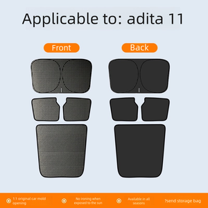 Parasol automático plegable para <span class=keywords><strong>Adita</strong></span> 11 y 12 Conjunto de cubierta de tragaluz de techo solar de coche blanco y negro - Product Image 6